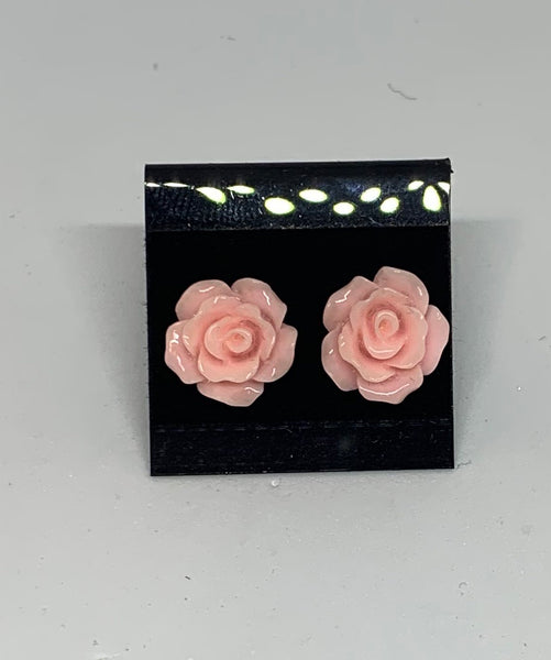 Flower Stud Earrings - Light Pink