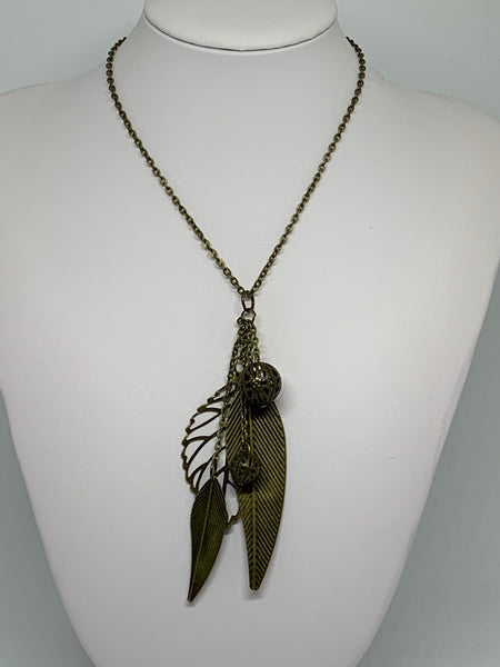 Charm Necklace  - Filigree Leaves