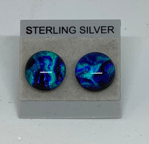 Small Stud earrings - Dichroic Glass/Sterling Silver
