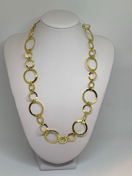Hammered Hoop Long Necklaces