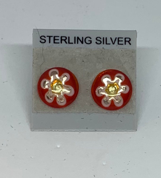 Small Stud earrings - Glass/Sterling Silver