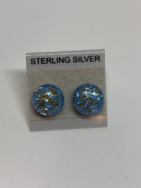 Small Stud earrings - Dichroic Glass/Sterling Silver