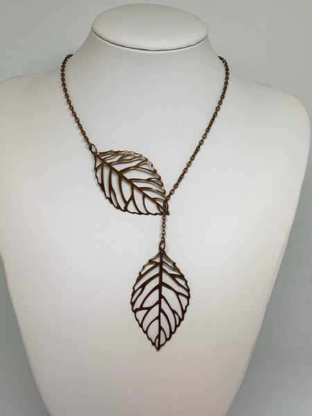 Leaf Loop Necklaces - Antique COPPER