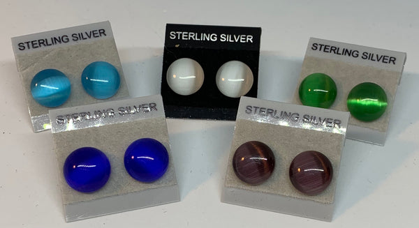 Small Stud earrings - Glass/Sterling Silver