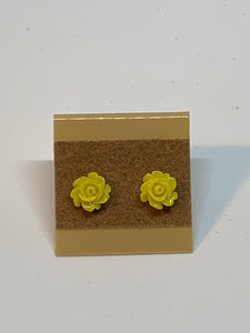 Flower Stud Earrings - Yellow