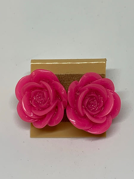 Flower Stud Earrings - Pink