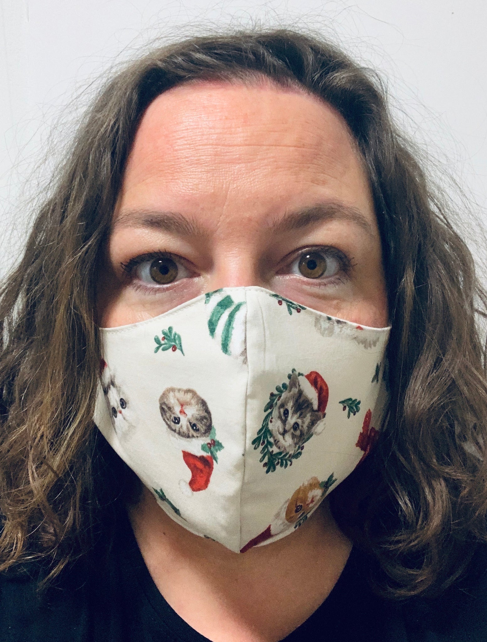 Festive Kittens White - FACE MASK